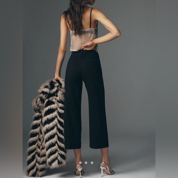 Anthropologie Maeve The Colette Wide Leg High Rise Cropped Pants: Ponte Edition - Picture 4 of 12